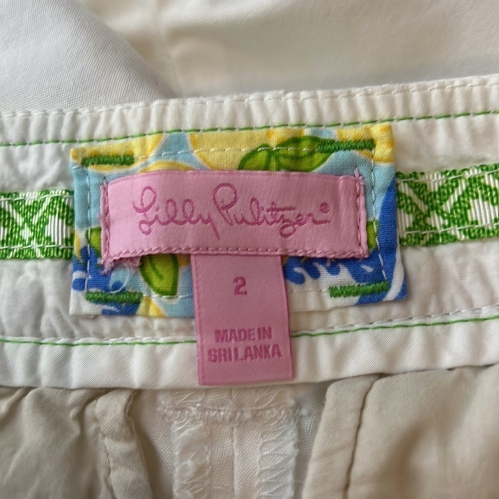 Lilly Pulitzer white 100% cotton bermuda shorts, size 2 - Picture 5 of 8